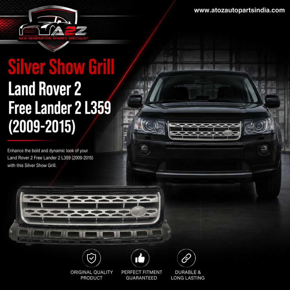 Silver Show Grill Compatible With Land Rover 2 Free Lander 2 (L359) (2009-2015) Tag No.16