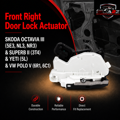Front Right Door Lock Actuator 5K1837016B Compatible With SKODA OCTAVIA III (5E3, NL3, NR3) & SUPERB II (3T4) & YETI (5L) & VW POLO V (6R1, 6C1)