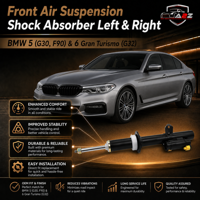 Front Air Suspension Shock Absorber Left 37106866389 & Right 37106866390 Compatible With BMW 5 (G30, F90) & 6 Gran Turismo (G32)
