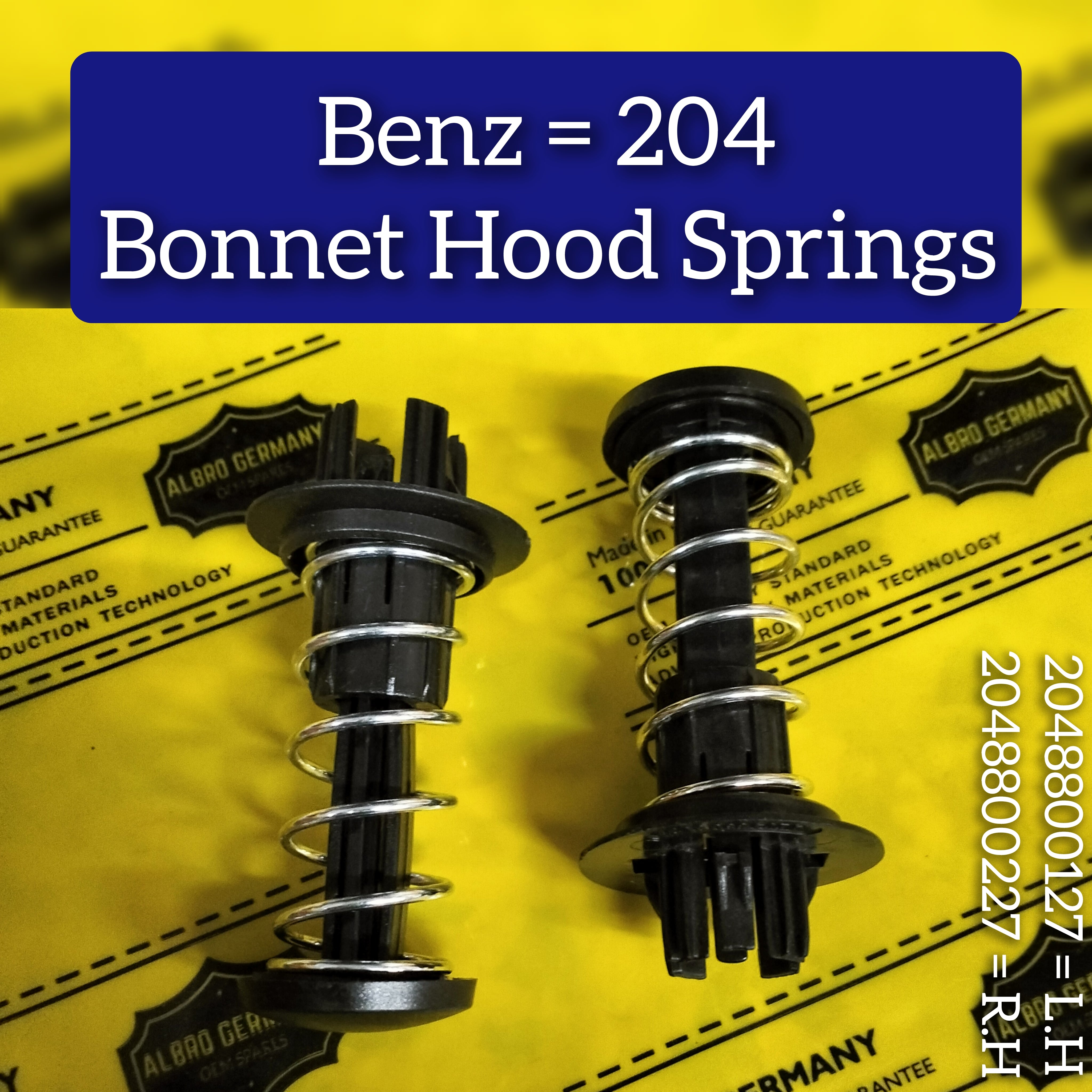 Bonnet Hood Spring Set Left 2048800127 & Right 2048800227 Compatible with MERCEEDES BENZ C-CLASS W204 & E-CLASS W212