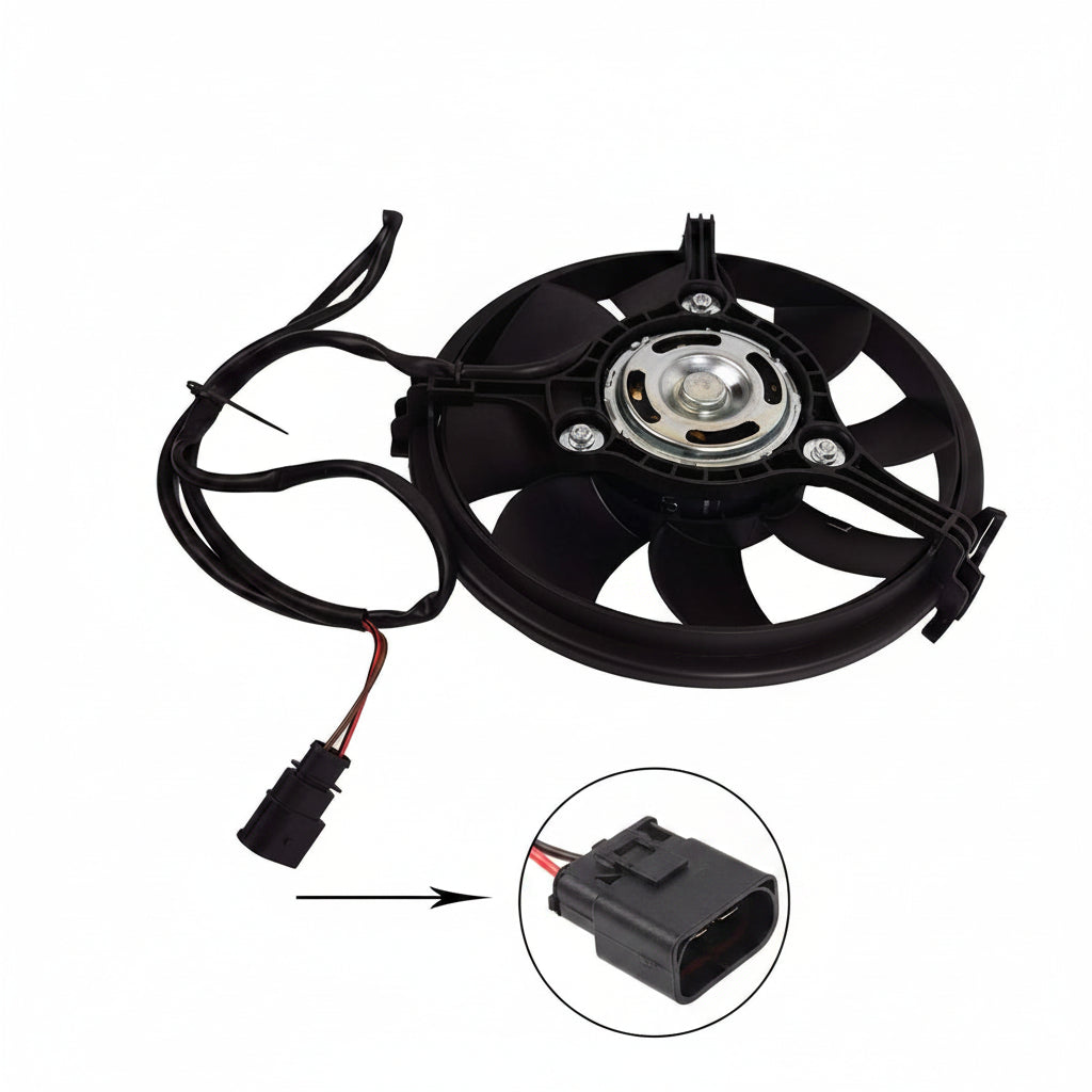 Engine Cooling Fan Motor Fan Assembly (Square Pin ) 8D0959455R Compatible With AUDI A8 & SKODA SUPERB I (3U4) &VW PASSAT