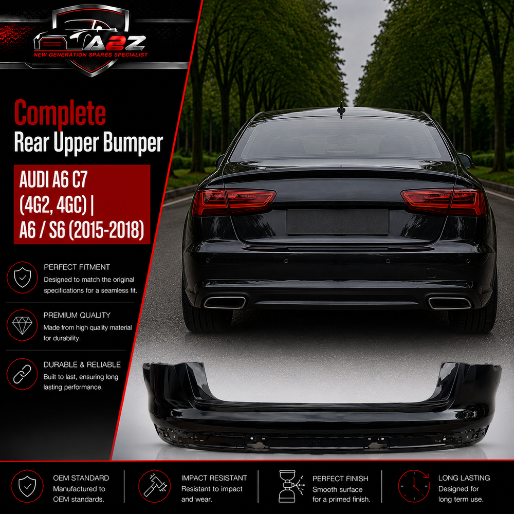 Rear Upper Complete Bumper 4G5807067K Compatible With AUDI A6 C7 (4G2, 4GC) | A6 / S6