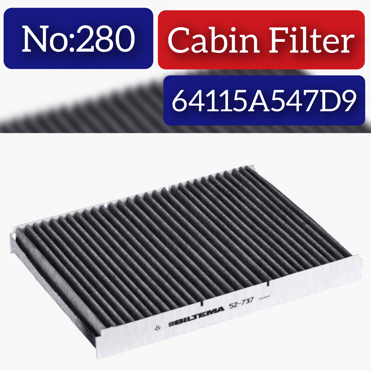 Air Filter 64115A547D9 & 64115A06B97 & E7908LC & LAK2033 Compatible With  BMW 64 11 5 A54 7D9 Tag No.280