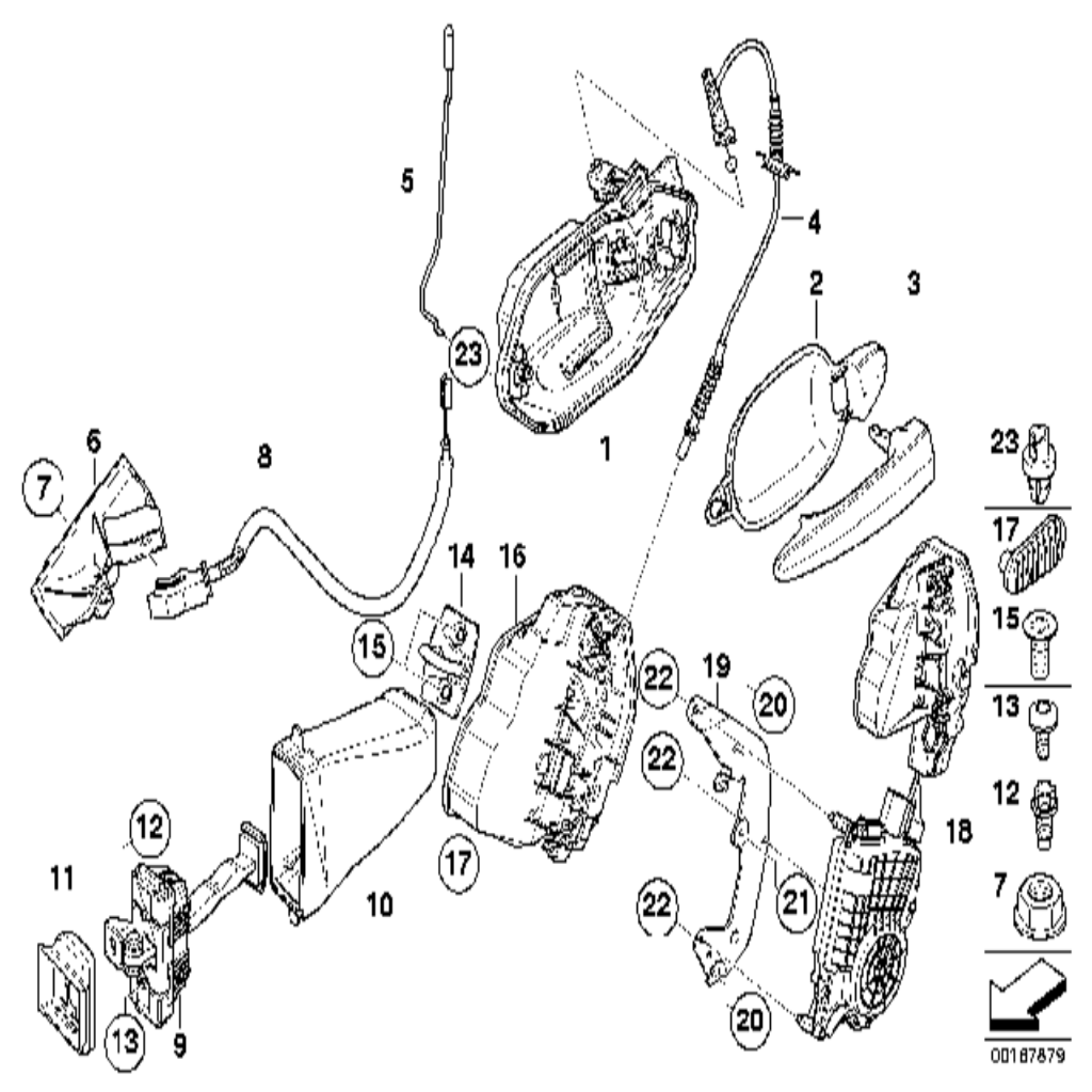 Rear Right  Door Lock Actuator Latch Left 51227229459 Right 51227229460 Compatible With BMW 3 Series (E90) & 3 Series (F30, F80) & 5 Series (E60) & 5 Series (F10) & 7 Series (E65, E66, E67) & X5 (E70) & X6 (E71, E72) (2005-11)