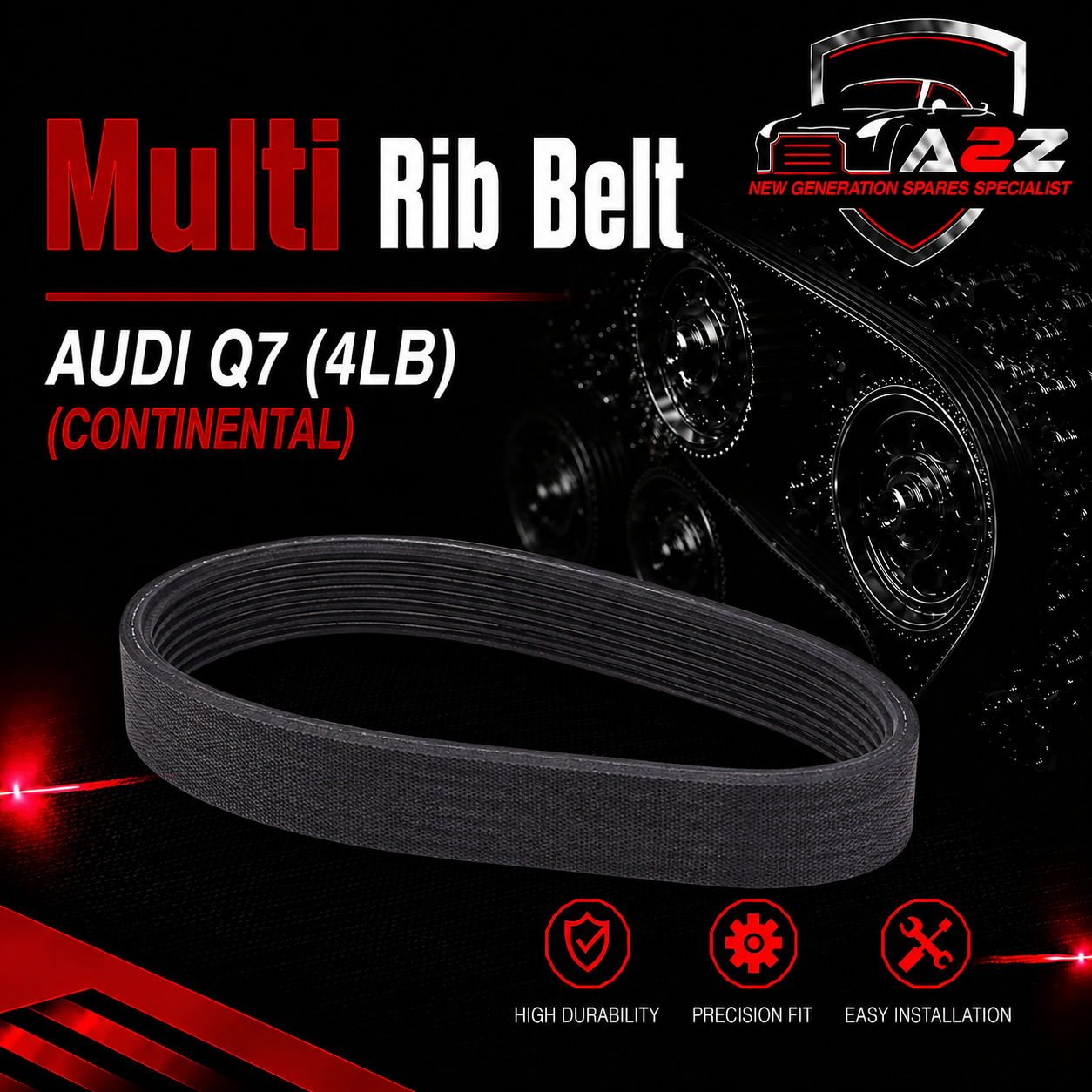 Multi RIB Belt 6PK2523 059903137AM Compatible With AUDI Q7 (4LB) (CONTINENTAL)