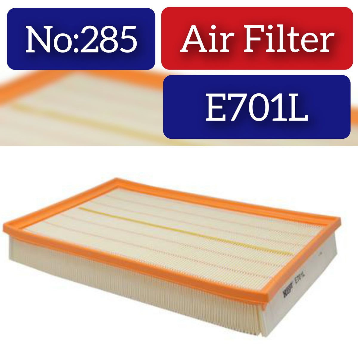 Air Filter E701L & 1K0129620 &  LX1500 Compatible With AUDI TT (8J3) Tag No.285