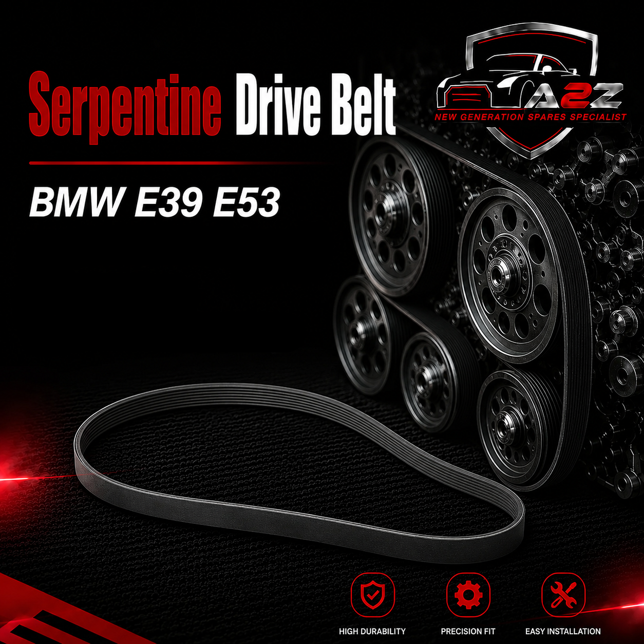 Serpentine Drive Belt 11281432724 Compatible With BMW E39 E53