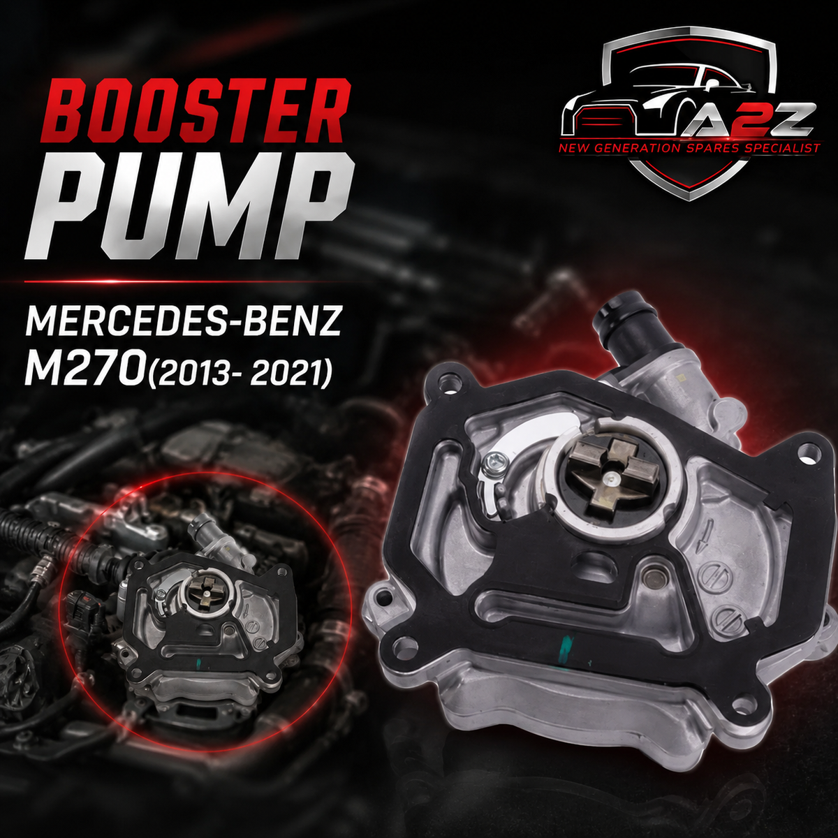 Brake Booster Vacuum Pump 2701800901 Compatible With Mercedes Benz M270