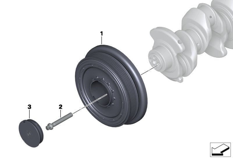 Crankshaft Pulley 11238511321 Compatible With BMW 5 Series (F10 F07 GT) 7 Series (F01, F02, F03, F04)  & X3 (F25) & X5 (F15, F85) Tag-CP-12