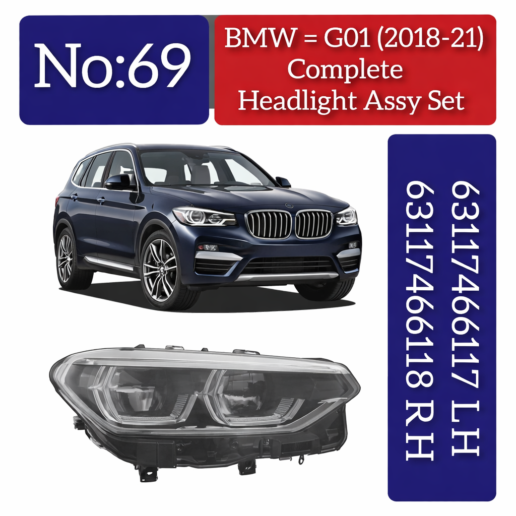 Headlight Headlamp Left 63117466117 & Right 63117466118 63117466119 63117466120 8739655 8739656 8739653 8739654 Compatible With BMW G01 (2018-2021) Tag No.69