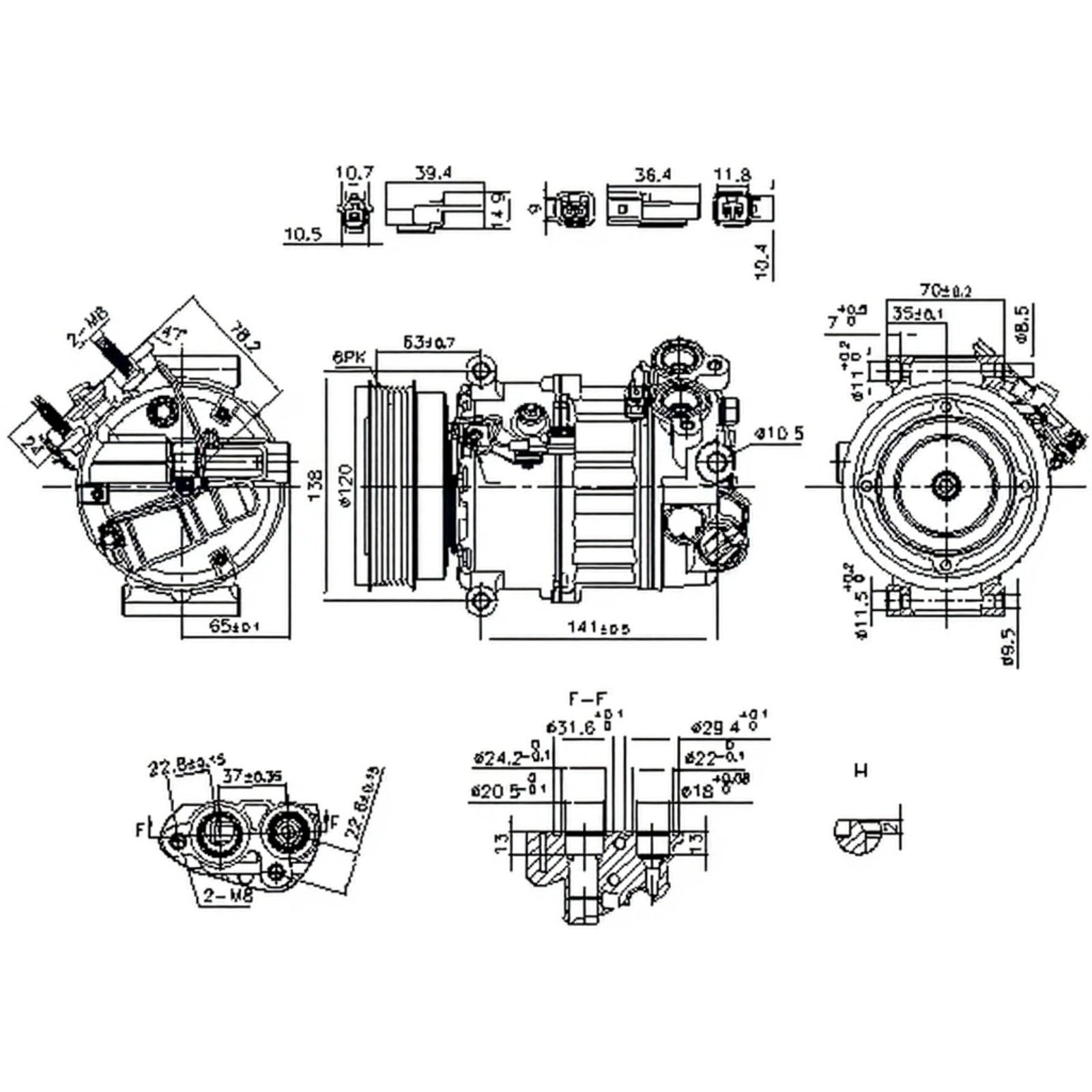AC Compressor 36010254 Compatible With VOLVO XC60 II (246) & XC90 II (256) S60 II (134) & S90 II (234)