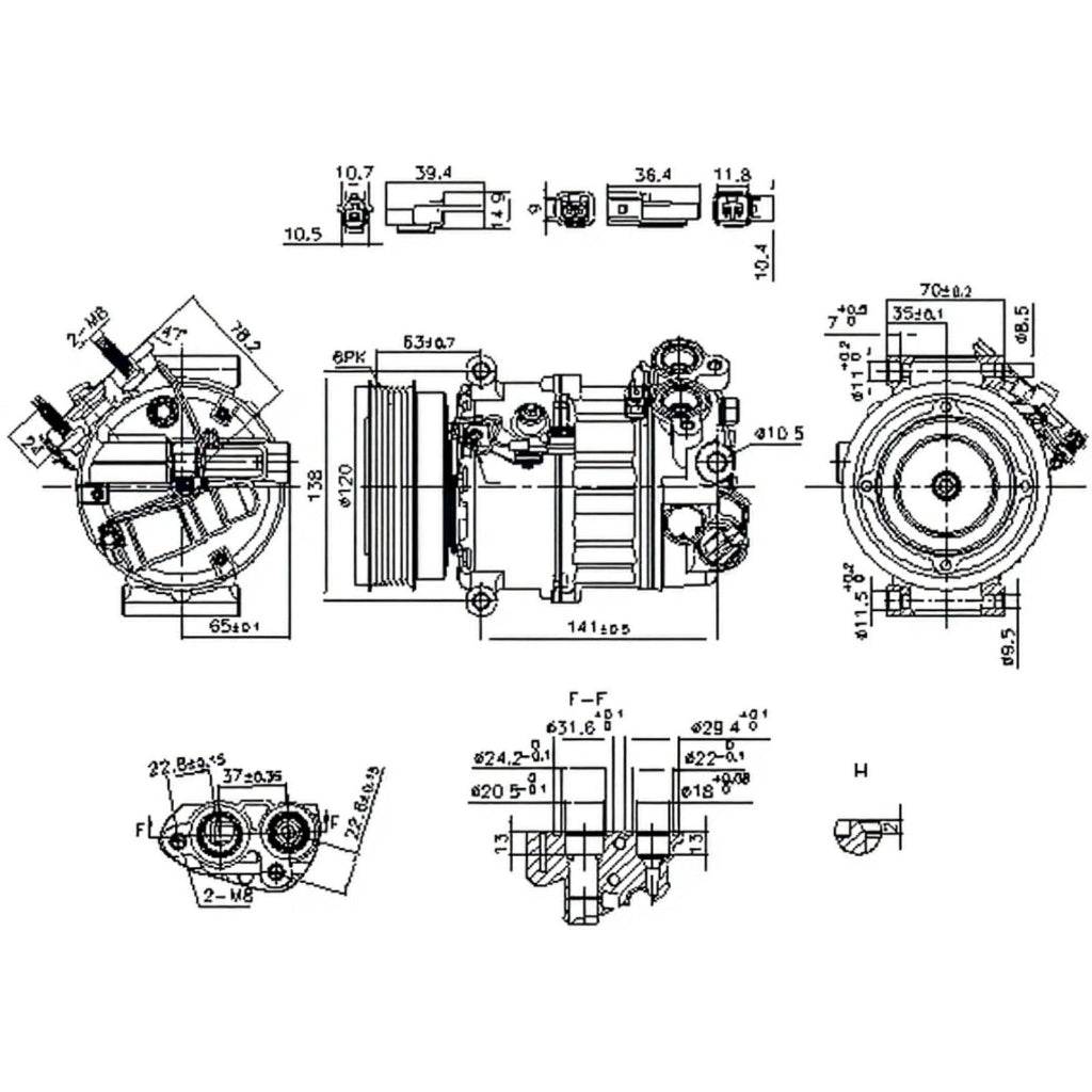 AC Compressor 36010254 31332528 31404446 Compatible With VOLVO XC60 II (246) & XC90 II (256) S60 II (134) & S90 II (234)