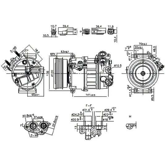 AC Compressor 36010254 31332528 31404446 Compatible With VOLVO XC60 II (246) & XC90 II (256) S60 II (134) & S90 II (234)
