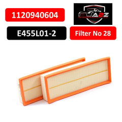 Air Filter E455L01-2 & 1120940604 & LX804/S 1120940004 2730940204 2730940404 A1120940604 A2730940404 A2730940604 Compatible With MERCEDES-BENZ C-CLASS (W204) & CLK (C209) & E-CLASS (W211) Tag : 28