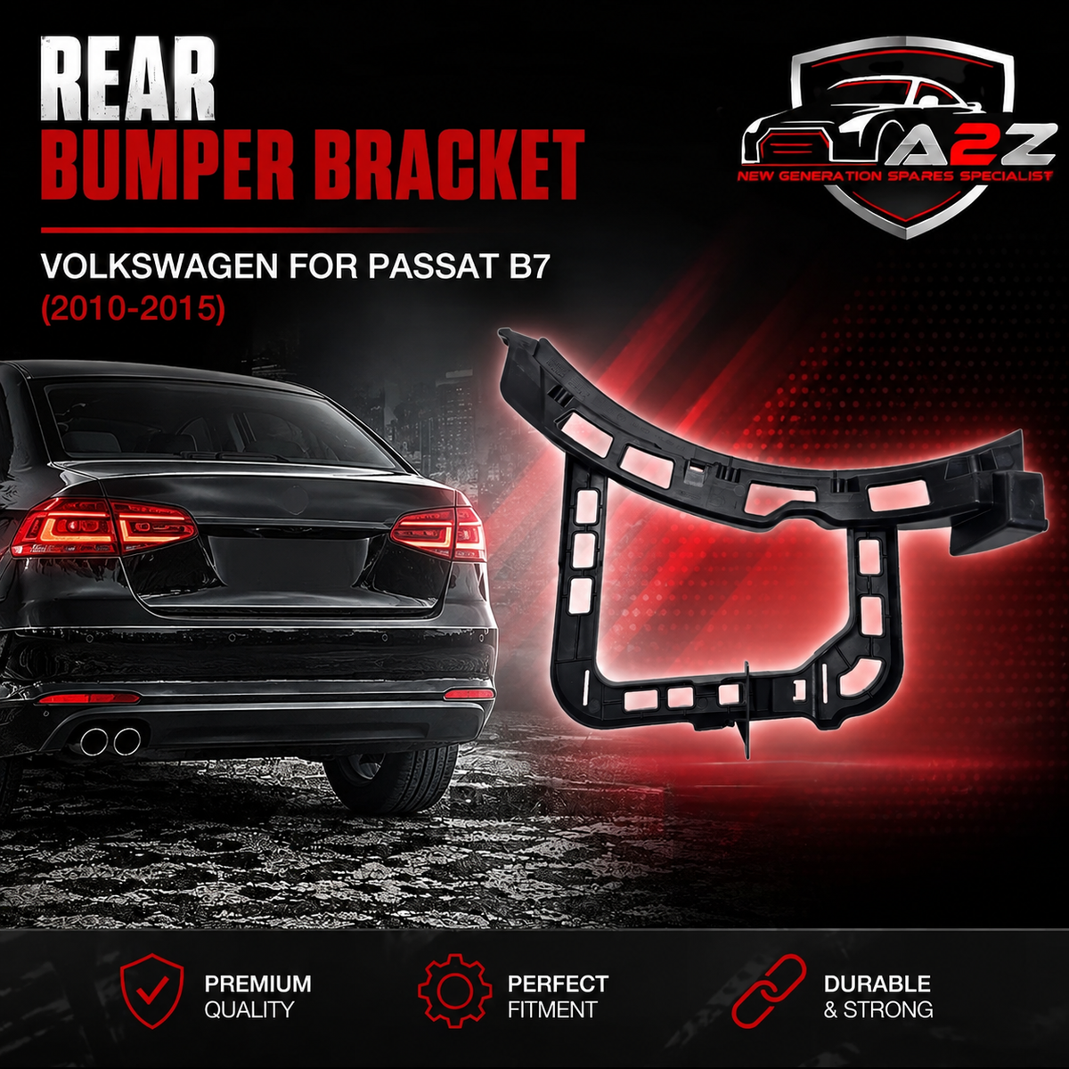 Rear Bumper Bracket Left 3AE807377 Right 3AE807378 Compatible With Volkswagen  For Passat B7 Tag No.302