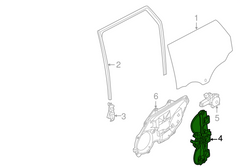 Rear Right  Power Window Regulator With Motor LR026717 Compatible with LAND ROVER RANGE ROVER EVOQUE (L538)