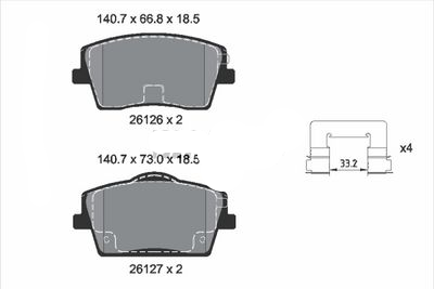 Front Brake Pad Set 32276931 & 31471407 &31471408 & 32329535 Compatible With VOLVO XC40