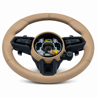 Beige Smooth Leather Steering Wheel Compatible With Porsche All Models