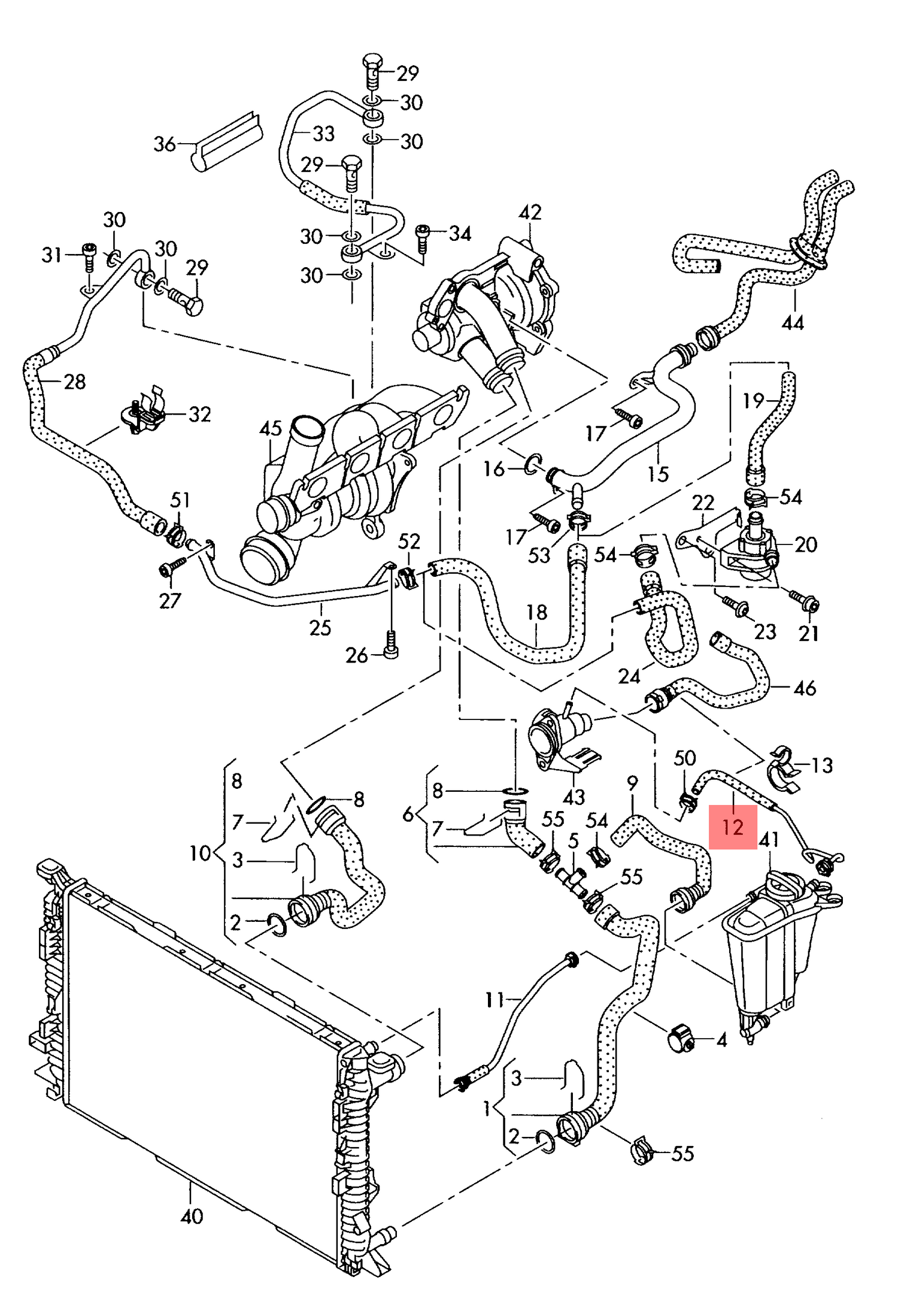 Radiator Hose 8K0121081Q Compatible With AUDI A4 B8 (8K2) | A4 / S4