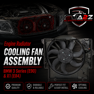 Engine Radiator Cooling Fan Assembly 17427794233 17427801647 17427788906  Compatible With BMW 3 Series (E90) & X1 (E84)