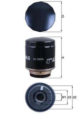 Oil Filter 03C115561B &  OC593/4 & H312W Compatible With SKODA FABIA II (542) & VW JETTA IV (162, 163, AV3, AV2) | JETTA / CLASICO | VENTO, POLO V (6R1, 6C1) Tag No.327