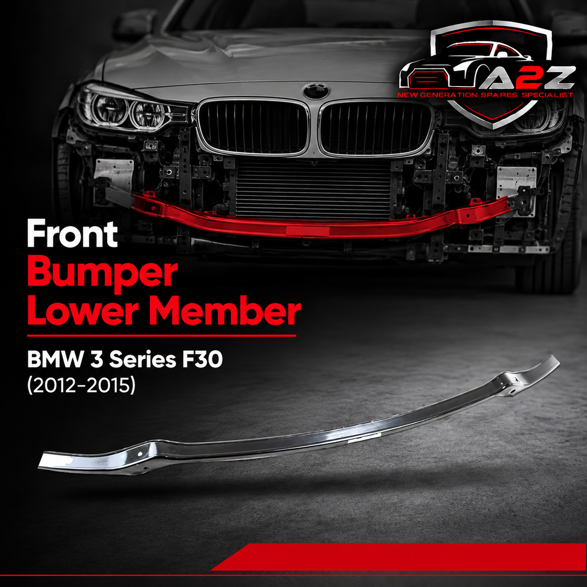 Front Bumper Lower Member 51647266325 Compatible With BMW 3 Series F30 (2012-2015)