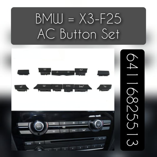 Interior Car Air Conditioner Ventilated Control Ac Button Switches Cover Repair Kit 64116825513 Compatible with BMW  X3 (F25)