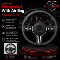 Leather Steering Wheel With Air Bag (Big Hole) Compatible with BMW 5 Series F10