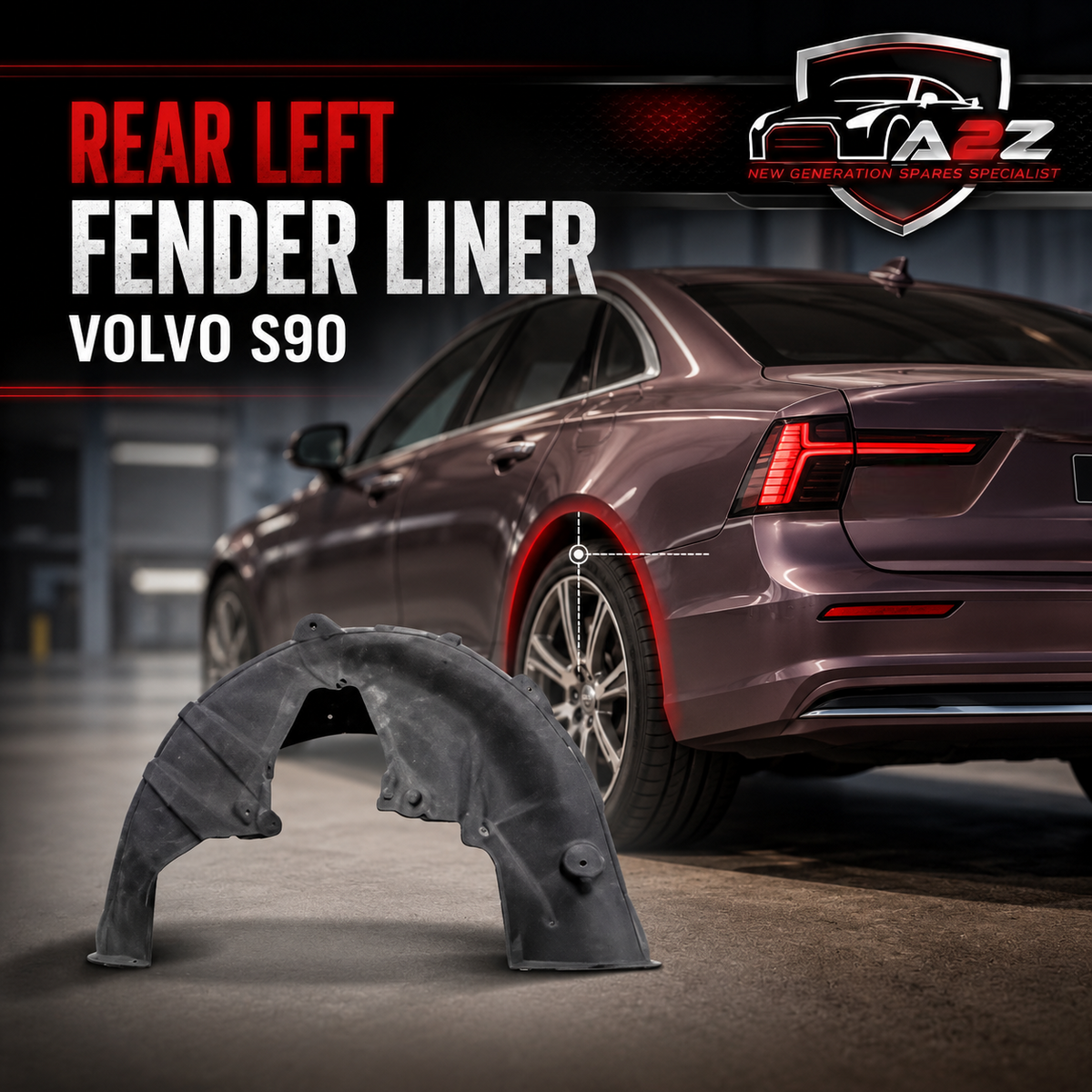 Rear Left Fender Liner 31383356 Compatible With VOLVO S90 Tag-FEV-33
