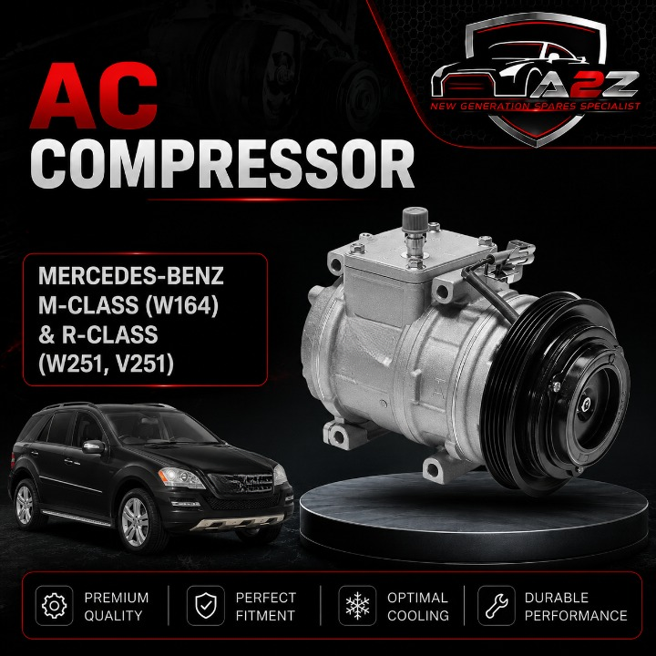 AC Compressor A0022305811 0012301311 0012302711 0012303211 0022304211 0022305811 0022306011 A0012301311 A0012302711 A0012303211 A0022304211 A0022305811 A0022306011 Compatible With MERCEDES-BENZ M-CLASS (W164) & R-CLASS (W251, V251)