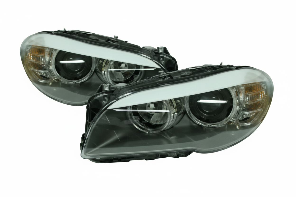 Headlight Headlamp Left Headlight Headlamp Left 63117203241 & Right 63117203242 (Without Blaster) Compatible With BMW  5 Series F10 (2011-14) Helogen Tag No.58