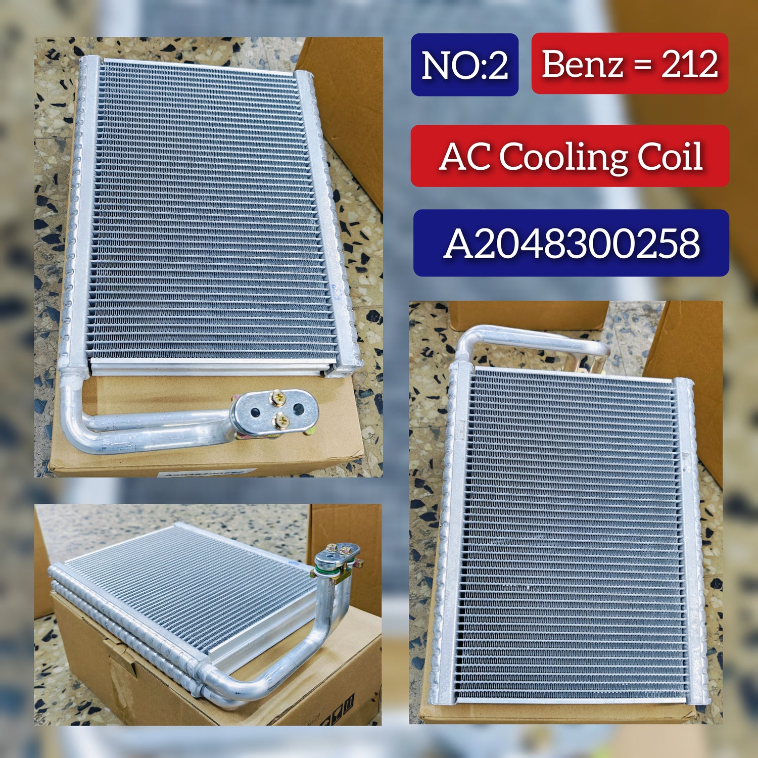 Air Conditioning Evaporator (Cooling Coil) A2048300258 2048300258 Compatible with MERCEDES BENZ  C-CLASS (W204) & CLS (C218) & E-CLASS (W212) (Engine 651)