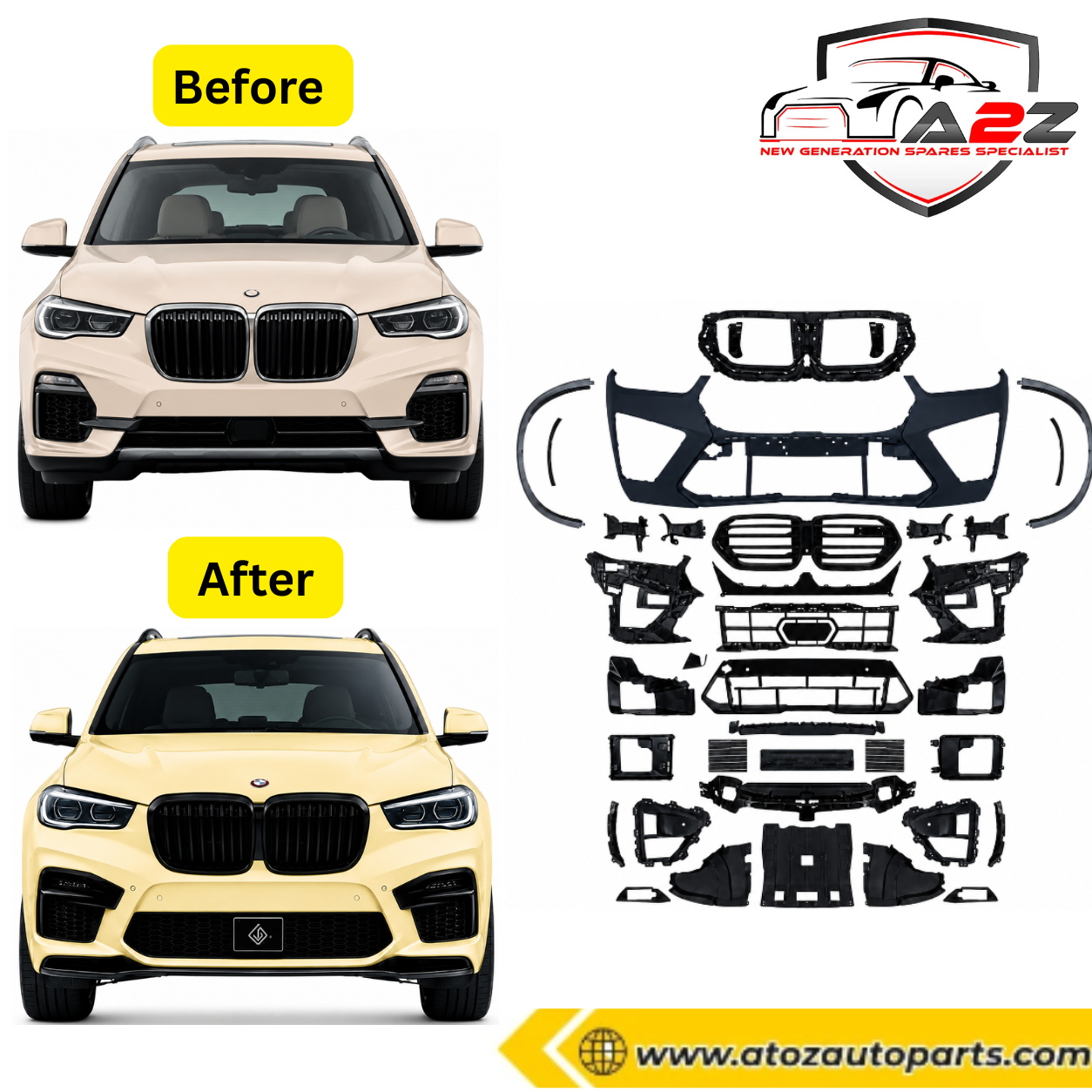 Front Bumper Body Kit Compatible with BMW X5 G05 (2019-2022 ) To X5 M Sport Mp M Performance Upgrade |  (Shipping Cost Not Included In Price)