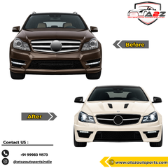 Front Bumper Kit Compatible With Mercedes Benz C Class W204 (2011-2014) Upgrade To AMG C63 (Shipping Cost Not Included In Price)