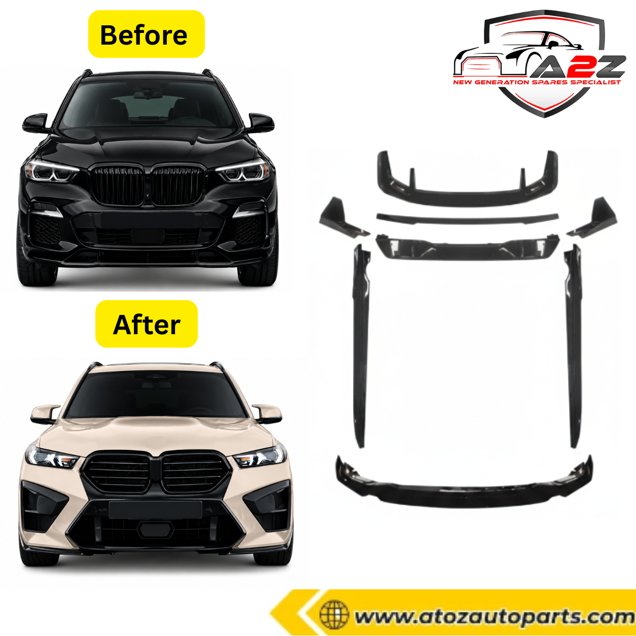 Front Bumper Body Kit Compatible With BMW X5 G05 (2018-2022) To M Sport Mp M Performance Mt M Tech Upgrade | (Shipping Cost Not Included In Price)