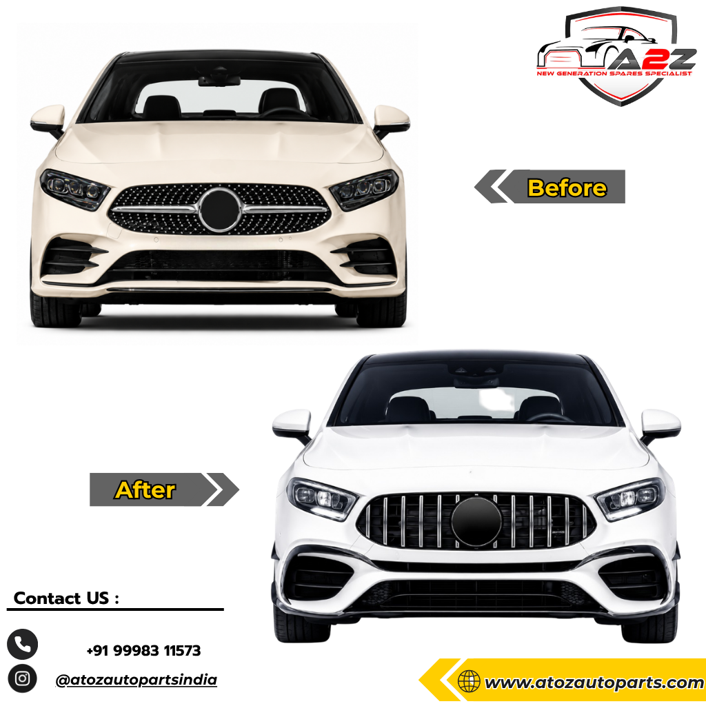 Front Bumper Kit Compatible With Mercedes Benz A Class W177 (2018-2023) Upgrade To AMG45 (Shipping Cost Not Included In Price)