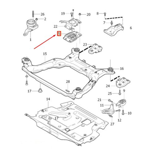 Engine Mounting 31262709 Compatible With VOLVO  S60 -S80  V40 Hatchback (525) Tag No.30