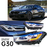 Complete Headlight Assy Set (Upgrade To F10 To G30) Have To Convert From F10 To G30 Compatible With BMW F10 (2011-17) Tag No.6