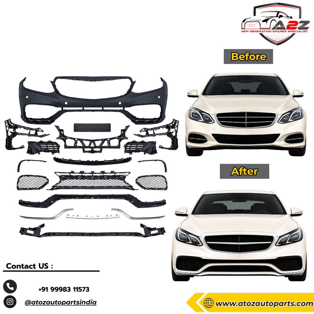 Front Bumper Kit Compatible With Mercedes Benz E Class W212 LCI (2014-2016) Upgrade To Mercedes Benz AMG E63 (Shipping Cost Not Included In Price)
