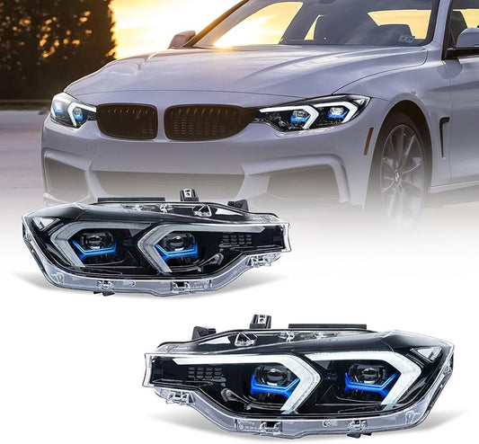 Complete Headlight Assy Set (Upgrade To Lasor Type) Plug And Play No Need To Change Bumper Compatible With BMW F30 (2011-18) Tag No.2