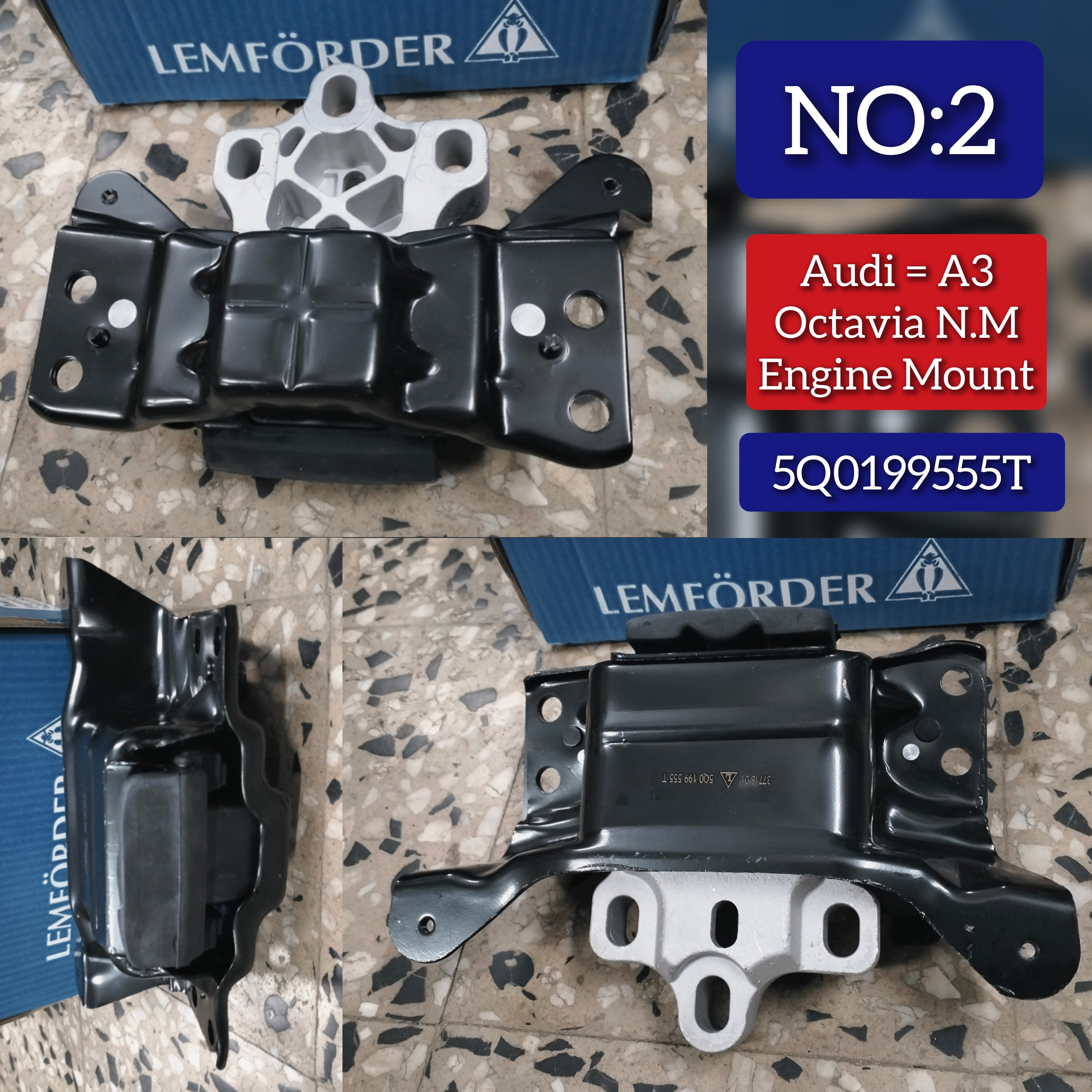 Left Transmission Gearbox Mounting 5Q0199555T Compatible With AUDI A3 Limousine (8VS, 8VM) | A3 / S3 & SKODA OCTAVIA III (5E3, NL3, NR3) Tag No:2