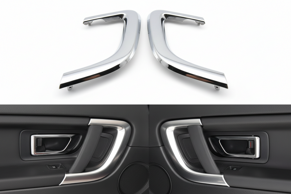 Interior Door Handle Surrounding Cover Trim  Silver Chrome  Left LR076101 & Right LR076102 Compatible With Land Rover Discovery (2015-2019)
