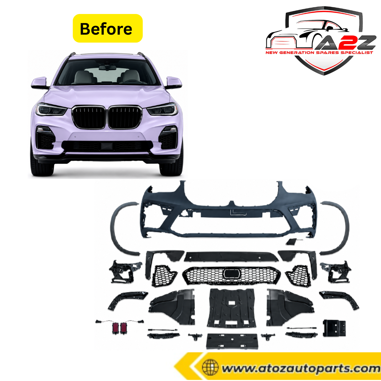 Front Bumper Body Kit Compatibl With BMW X5 G05 (2019-2022) To M Sport Mp M Performance X5m Upgrade | (Shipping Cost Not Included In Price)