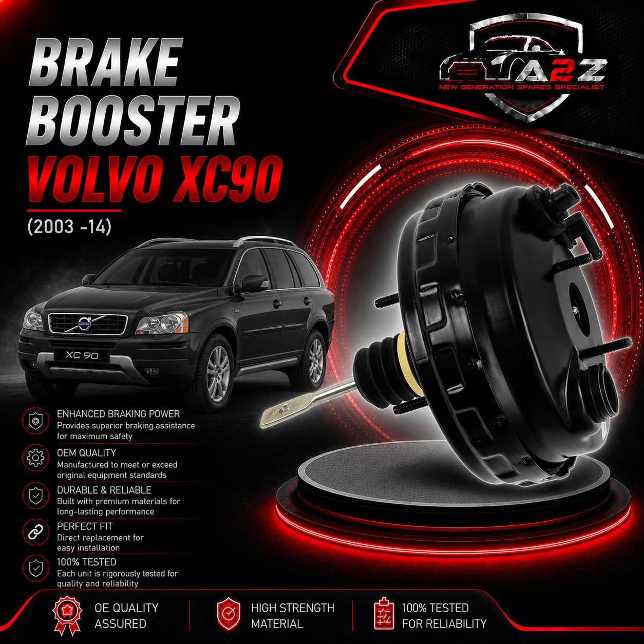 Brake Booster 31273665 Compatible With Volvo XC90