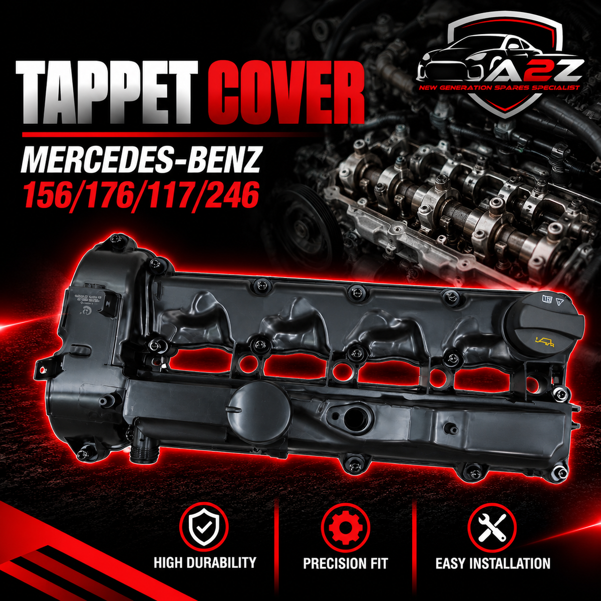 Tappet Cover A6510109018 A6510101030 Compatible With Benz = 156/176/117/246  Tag No: 50