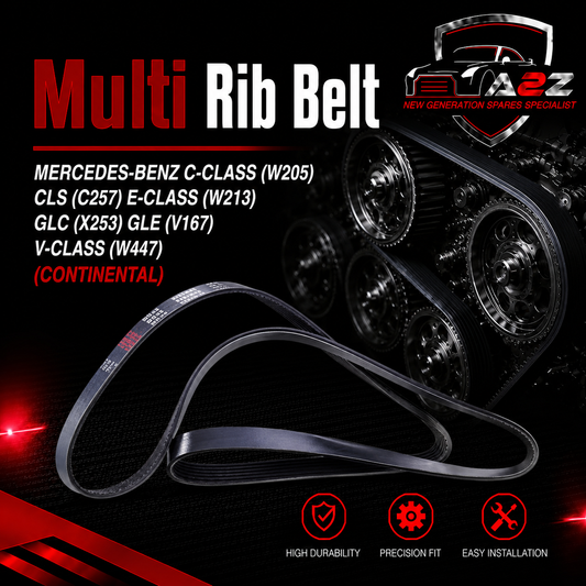 Multi Rib Belt 5PK1960 A0039934596 Compatible With MERCEDES-BENZ C-CLASS (W205) CLS (C257) E-CLASS (W213) GLC (X253) GLE (V167) V-CLASS (W447) (CONTINENTAL)