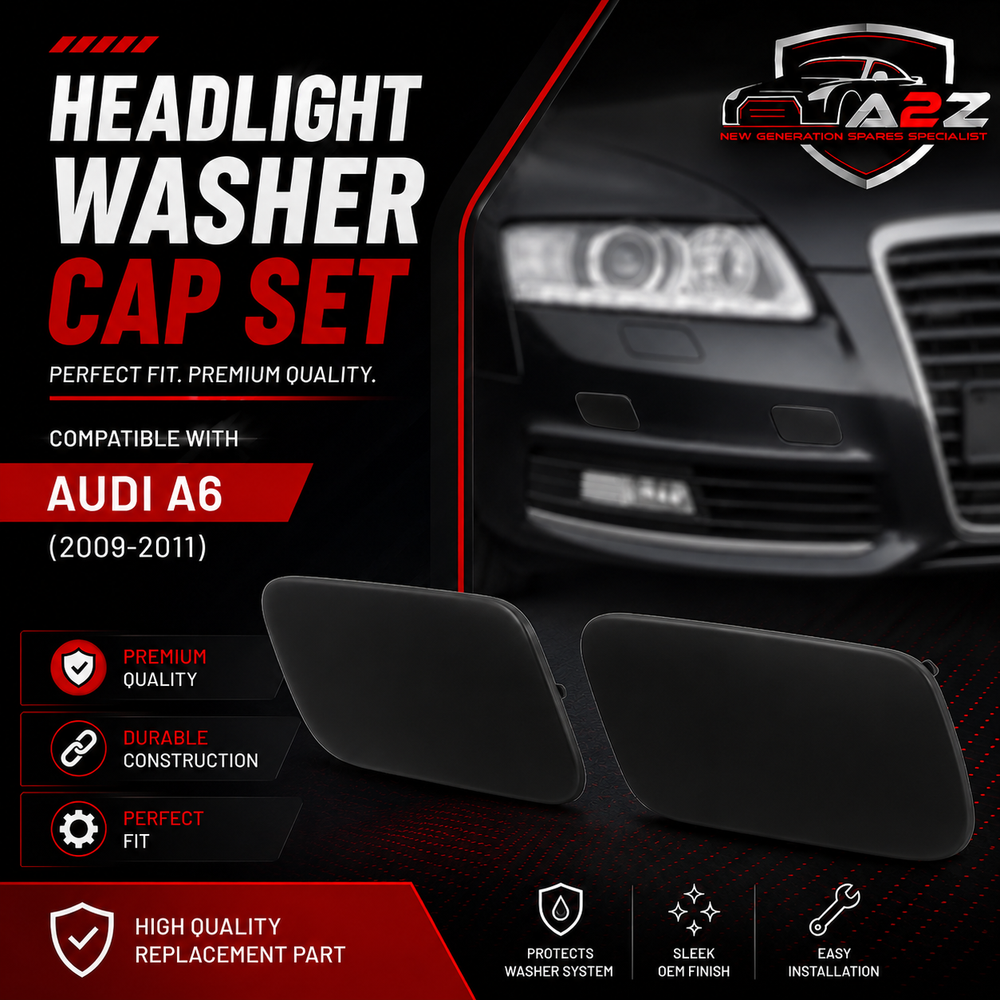 Headlight Washer Cover Cap Left 4F0955275B Right 4F0955276B Compatible With  AUDI A6 (2009-2011)