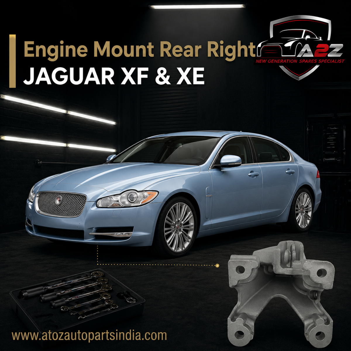 Engine Mount Rear Right  JDE40333 Compatible With JAGUAR XF & XE