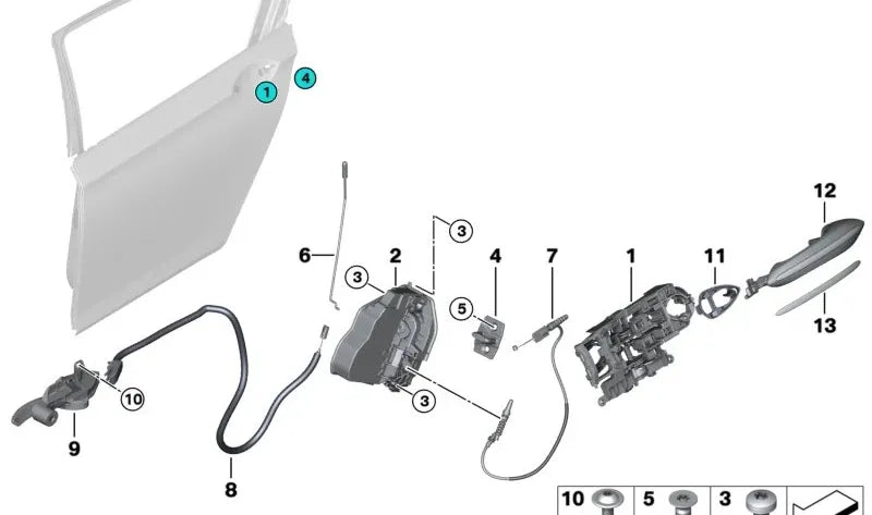 Rear Door Latch (With Motor) Left 51225A36E15 & 51227185687 Compatible With BMW & 7 (F01, F02, F03, F04)