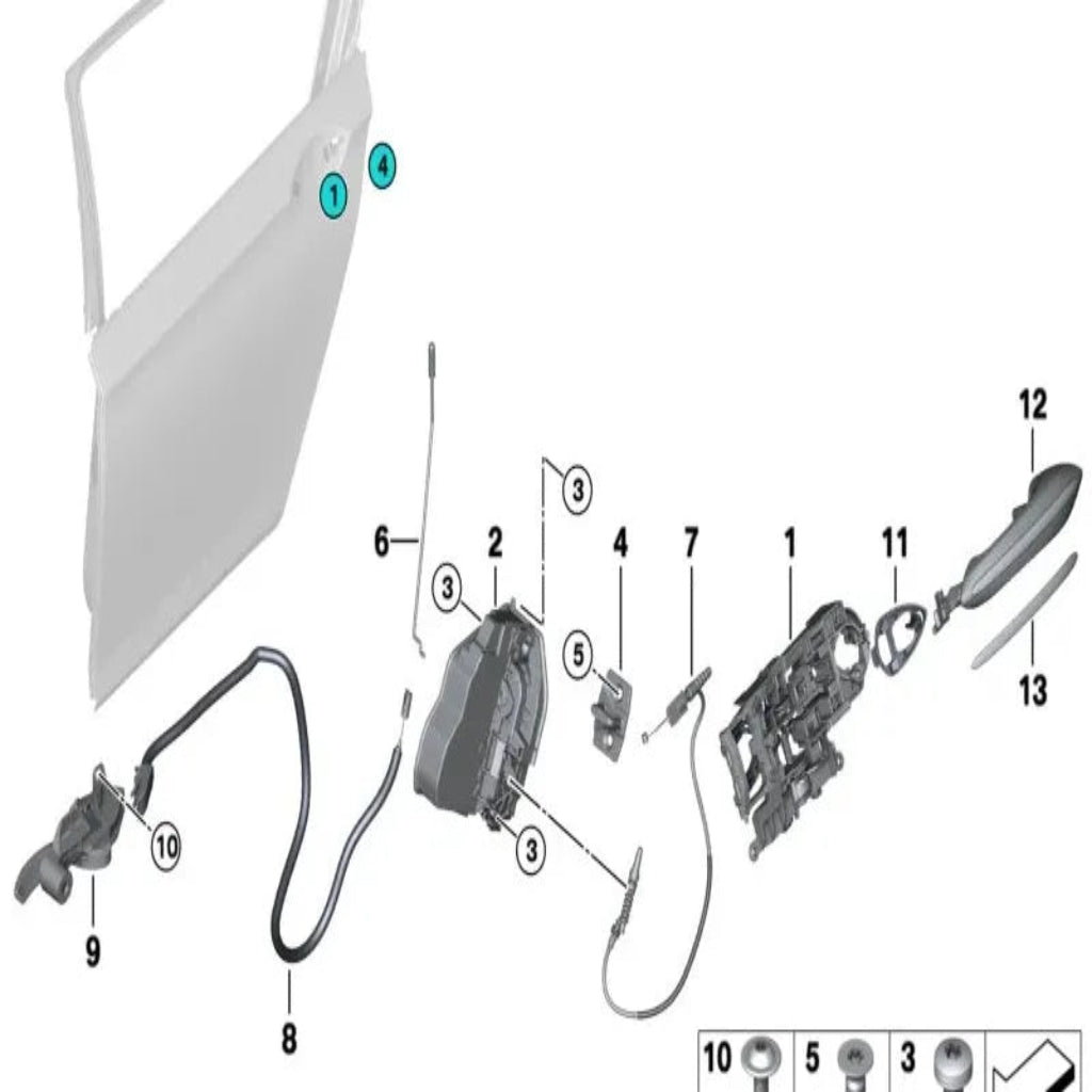 Rear Door Latch (With Motor) Left 51225A36E15 & 51227185687 Compatible With BMW & 7 (F01, F02, F03, F04)